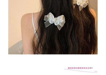 Clip / Hair Faux Pearl Set Butterfly Organza