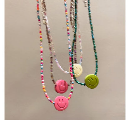 Anhänger Smiley-Designs) Halskette (verschiedene Perlen