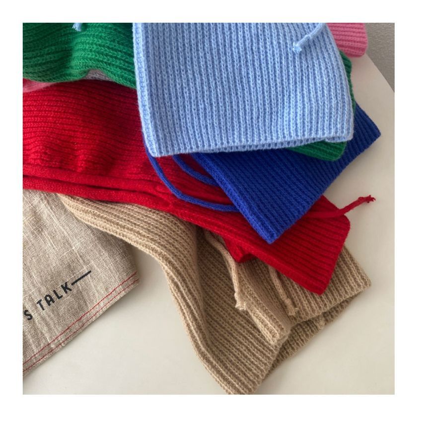 Knit Balaclava Plain Drawstring