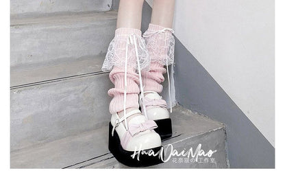 Warmer Lace Plain Leg Ribbed Panel