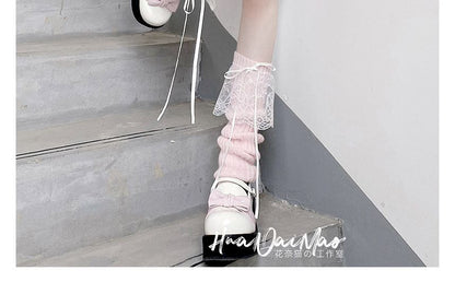 Warmer Lace Plain Leg Ribbed Panel