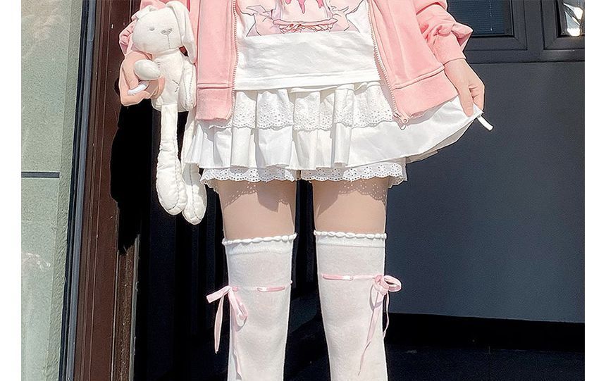 Over-The-Knee Bow Accent Socks