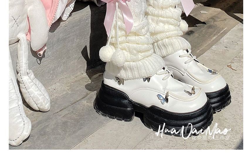 Leg Knit Bow Warmers Accent Cable