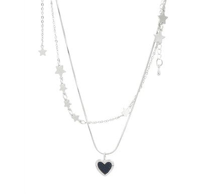 Heart Pendant Alloy Choker Set Necklace Star /