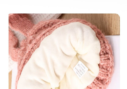 Applique Knit Beanie Rabbit Lettering Ear