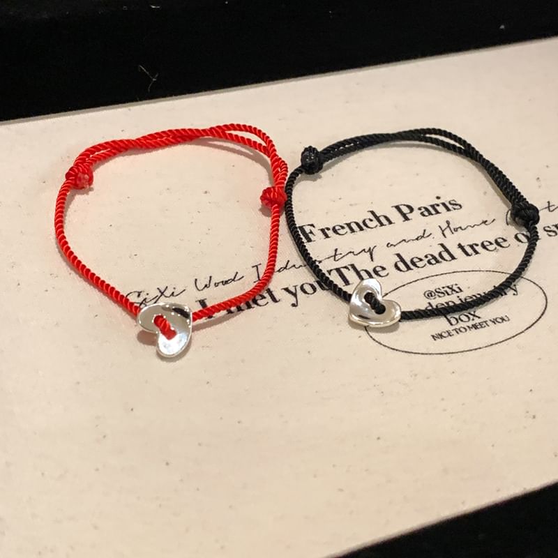 Bracelet Heart String Alloy