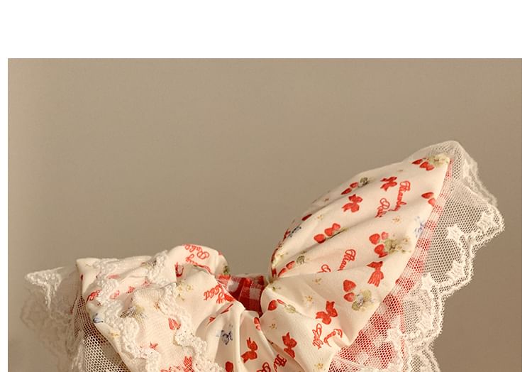 (Various Floral Cherry Bandana Scrunchie / Trim Designs) Lace