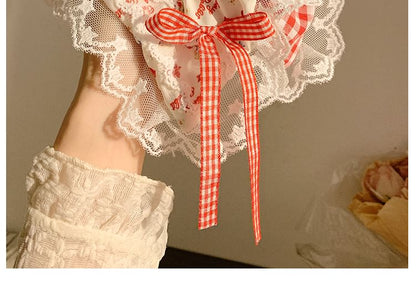 (Various Floral Cherry Bandana Scrunchie / Trim Designs) Lace