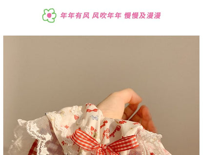 (Various Floral Cherry Bandana Scrunchie / Trim Designs) Lace