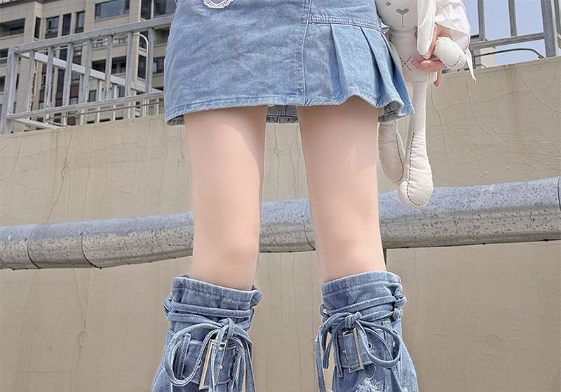 Leg Denim Warmers Washed