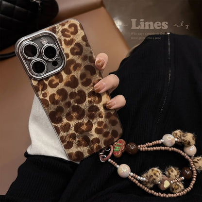 ヒョウ柄スマホケース・ストラップセット