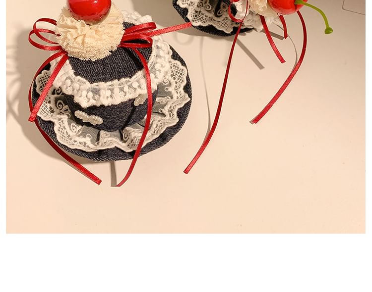 Trim Clip Hat Cherry / Headband Hair Lace