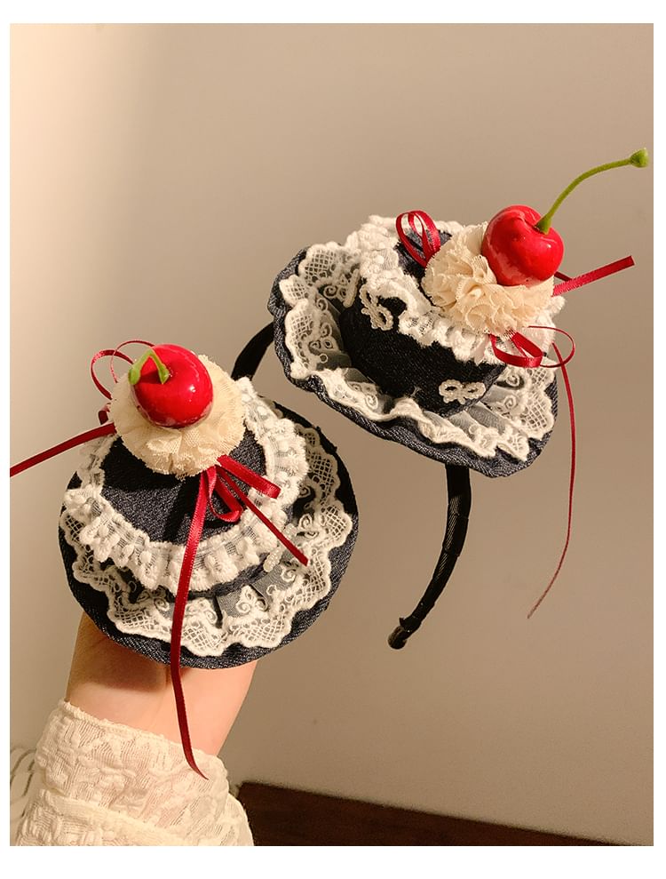 Trim Clip Hat Cherry / Headband Hair Lace