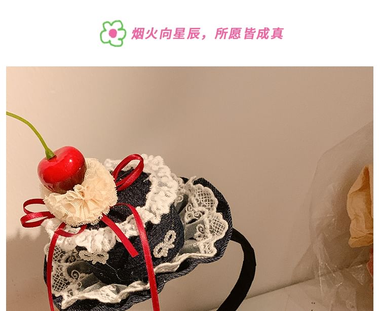 Trim Clip Hat Cherry / Headband Hair Lace