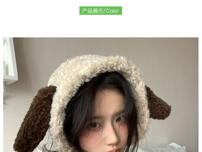 Dog Ear Shearling Hat Faux Trapper