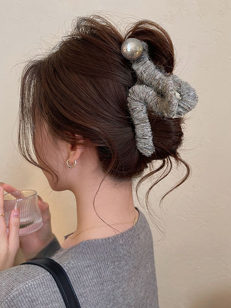 Hair Claw Yarn Pearl Faux
