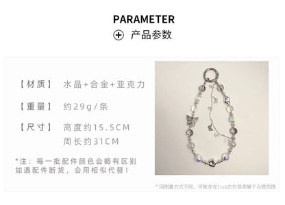 Strap Faux Phone Butterfly Pearl Crystal