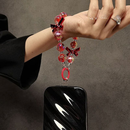 Strap Phone Bow Crystal Faux