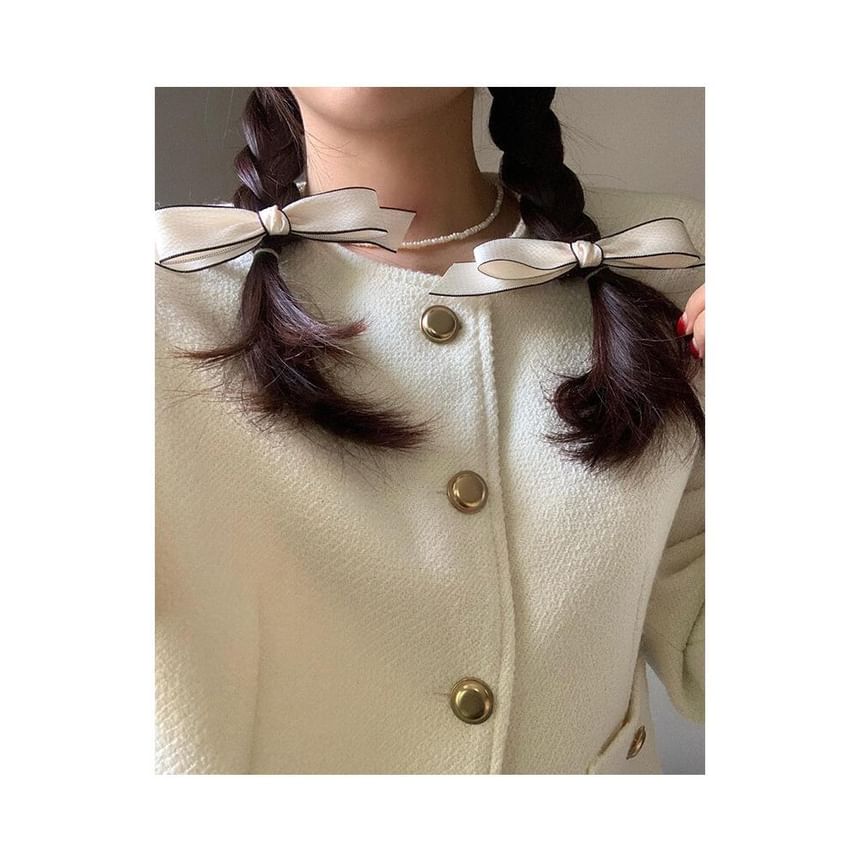 Hair Contrast Bow Set Clip / Trim