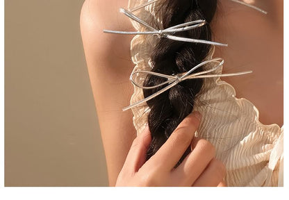 Clip Hair Set Metallic Bow
