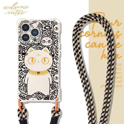Strap Cat Case Set Lanyard Phone /