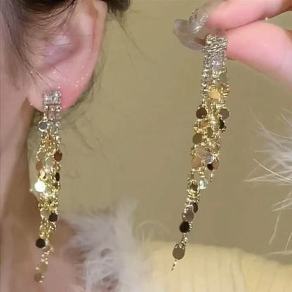 Dangle Long Tassel Rhinestone Earring