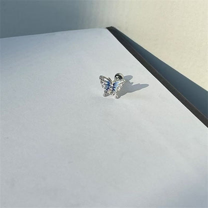 Stud Butterfly Rhinestone Earring