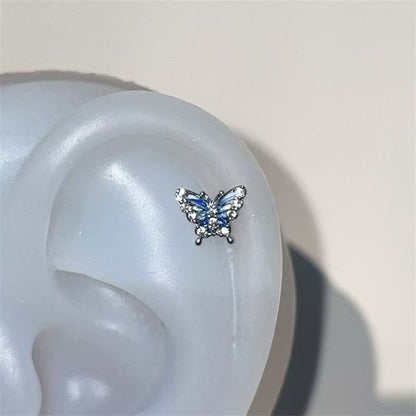 Stud Butterfly Rhinestone Earring