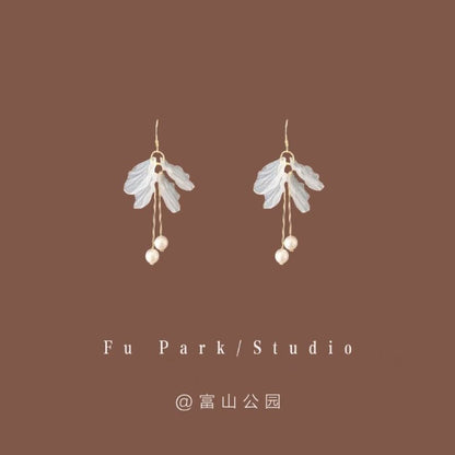Earring Pearl Flower Faux Drop