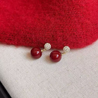 Rhinestone Drop Earring Alloy Bead