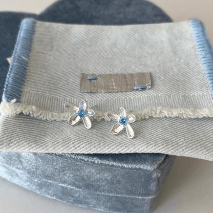 Rhinestone Stud Floral Earring Alloy