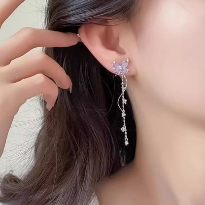 Earring Alloy Butterfly Dangle