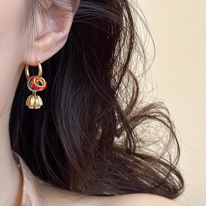 Lotus Alloy Earring Drop