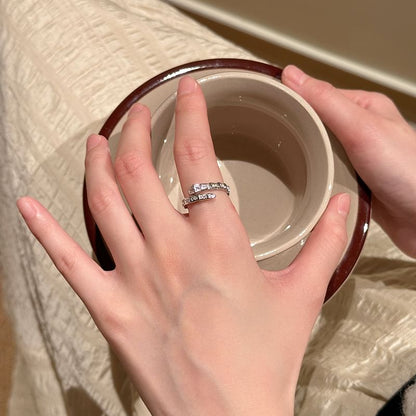 Snake Rhinestone Ring Open