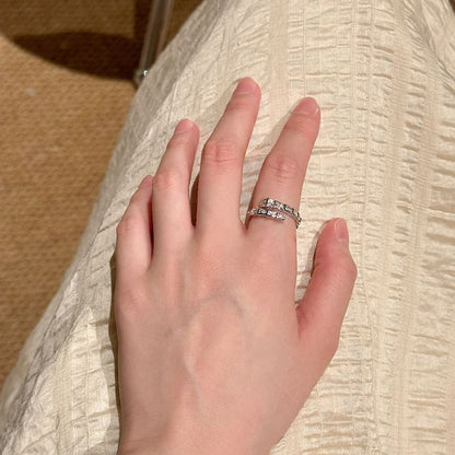 Snake Rhinestone Ring Open