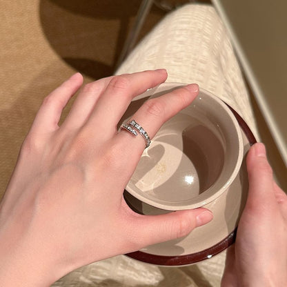 Snake Rhinestone Ring Open