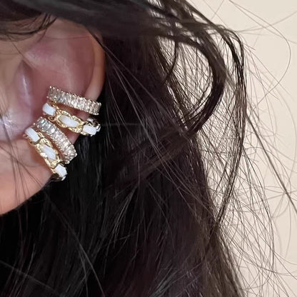 Ear Layered Alloy Rhinestone Cuff