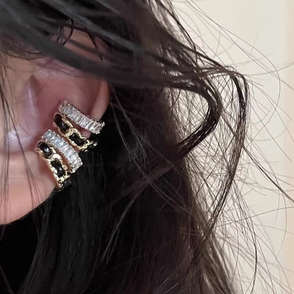 Ear Layered Alloy Rhinestone Cuff