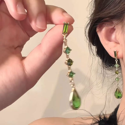 Alloy Dangle Faux Droplet Earring Crystal