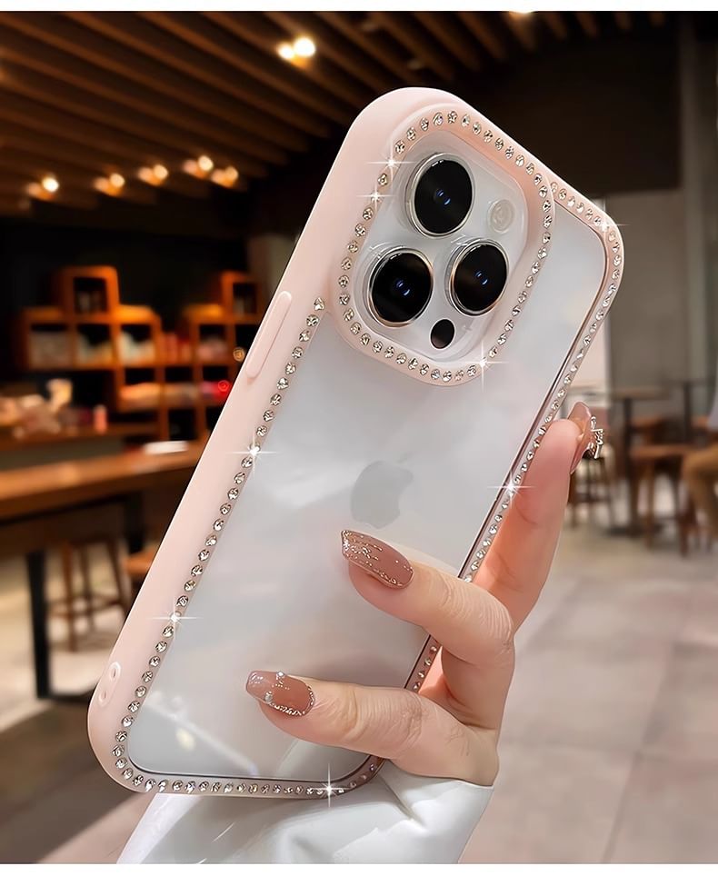 透明ケース iPhone ラインストーン