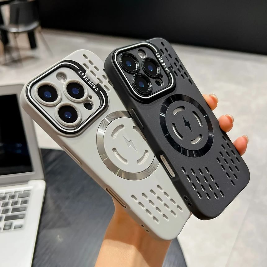 with MagSafe) (Compatible iPhone Magnetic Perforated Case