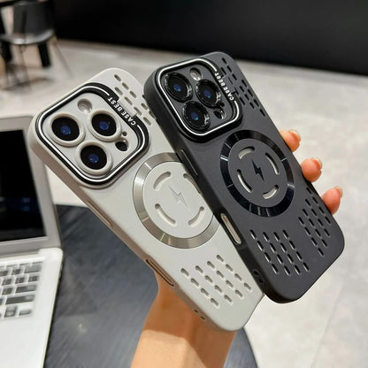 with MagSafe) (Compatible iPhone Magnetic Perforated Case
