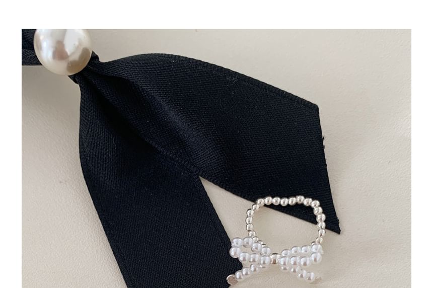 Silver Sterling Beaded Bow Ring 925 Elastic