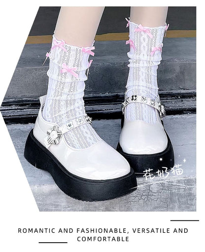 Plain Bow Short Socks