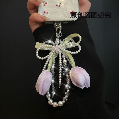 with Faux Pad Lanyard Pearl Phone