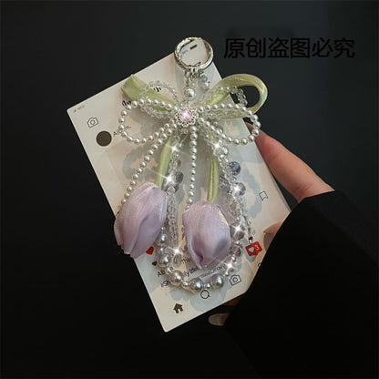 with Faux Pad Lanyard Pearl Phone