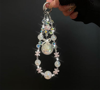 with Phone Lanyard Pearl Faux Pad