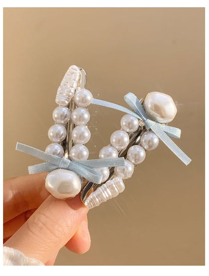 Pearl Faux Hair Set Clip /