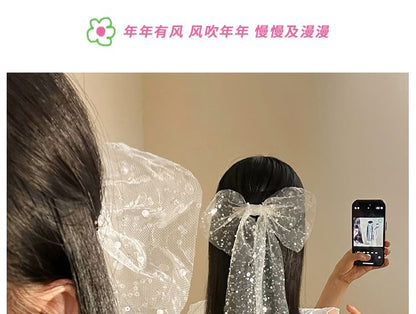 Bow Lace Sequined Hair Clip