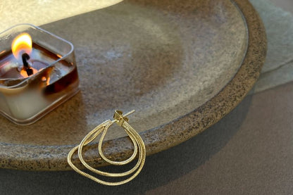 925 Layered Silver Hoop Sterling Earring